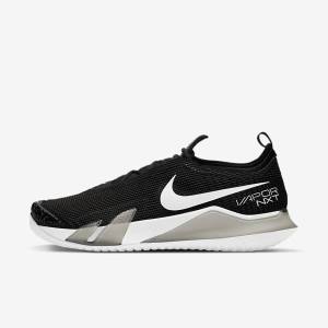 Men's Nike NikeCourt React Vapor NXT Hard-Court Tennis Shoes Black / White | NK643LSH