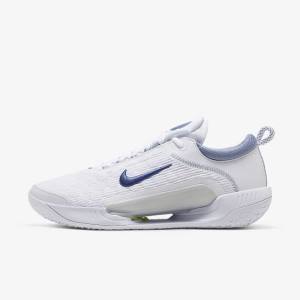 Men's Nike NikeCourt Zoom NXT Hard Court Tennis Shoes White / Grey / Navy | NK307LIG