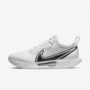 Men's Nike NikeCourt Zoom Pro Hard Court Tennis Shoes White / Black | NK895HKE