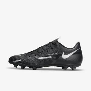 Men's Nike Phantom GT2 Club MG Multi-Ground Football Shoes Black / Dark Grey / Metal Silver | NK850WDG