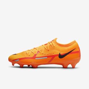 Men's Nike Phantom GT2 Pro FG Firm-Ground Football Shoes Orange / Light Red / Black | NK164BYG