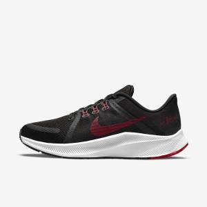 Men's Nike Quest 4 Road Running Shoes Black / White / Dark Grey / Red | NK309SJY