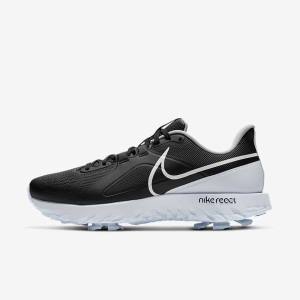 Men's Nike React Infinity Pro Golf Shoes Black / Metal Platinum / White | NK827CDV