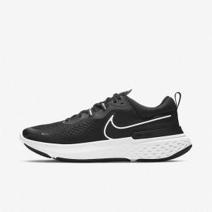 Men's Nike React Miler 2 Road Running Shoes Black / Grey / White | NK207MSG