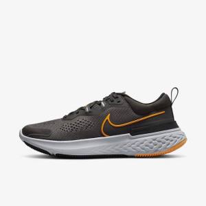 Men's Nike React Miler 2 Road Running Shoes Grey / Black / Grey | NK791BQU