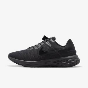 Men's Nike Revolution 6 FlyEase Next Nature Easy On-Off Road Running Shoes Black / Dark Grey | NK318AMR