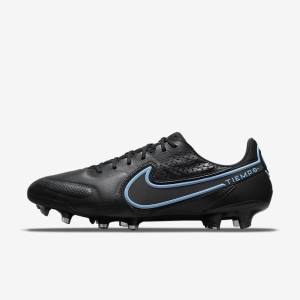 Men's Nike Tiempo Legend 9 Elite FG Firm-Ground Football Shoes Black / Grey | NK385EBH