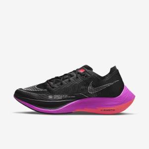 Men's Nike ZoomX Vaporfly Next% 2 Road Racing Running Shoes Black / Purple / Grey / Red | NK217LTN