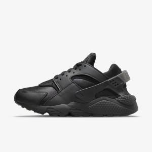 Women's Nike Air Huarache Sneakers Black / Dark Grey | NK953TAK