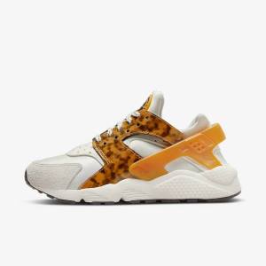 Women's Nike Air Huarache Sneakers Brown / Light Beige / Yellow | NK589EYM