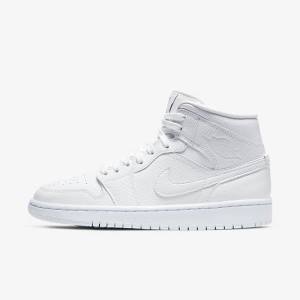 Women's Nike Air Jordan 1 Mid Sneakers White | NK598ENL