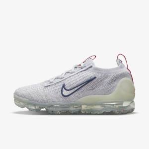 Women's Nike Air VaporMax 2021 Flyknit Sneakers Navy / White | NK693JEO