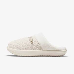 Women's Nike Burrow SE Slipper Sneakers Light Brown / White / Grey | NK289LRH