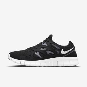 Women's Nike Free Run 2 Sneakers Black / Dark Grey / White | NK814BMA