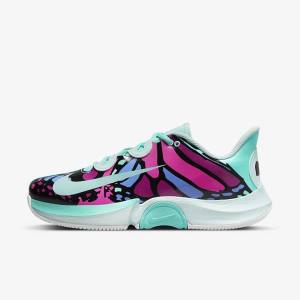 Women's Nike NikeCourt Air Zoom GP Turbo Naomi Osaka Tennis Shoes Turquoise / Black / Fuchsia / Turquoise | NK205XUN