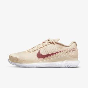 Women's Nike NikeCourt Air Zoom Vapor Pro Hard-Court Tennis Shoes White / Coral / Red | NK139WQP