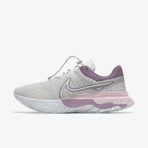 Women's Nike React Infinity Run 3 By You Custom Road Running Shoes Grey / Platinum / Grey | NK675RME