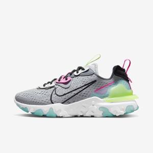 Women's Nike React Vision Sneakers Grey / Pink / Black | NK634YZN