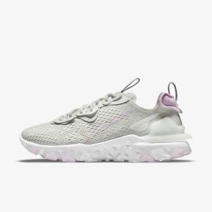 Women's Nike React Vision Sneakers Light Beige / White / Pink | NK041VDT