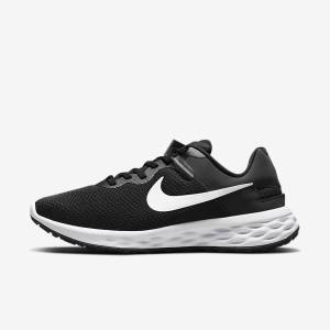 Women's Nike Revolution 6 FlyEase Next Nature Easy On-Off Road Running Shoes Black / Dark Grey / White | NK124ZKQ