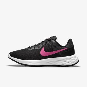 Women's Nike Revolution 6 Next Nature Road Running Shoes Black / Grey / Pink | NK623XBM