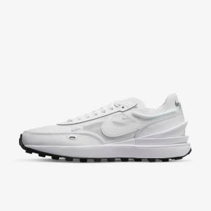 Women's Nike Waffle One Sneakers White / Black / White | NK174ICW