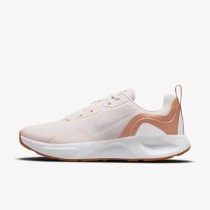 Women's Nike Wearallday Sneakers Light Pink / Light Brown / White | NK857EIH