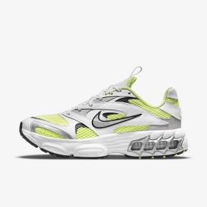 Women's Nike Zoom Air Fire Sneakers White / Light Lemon / Black / Metal Silver | NK964ZRY